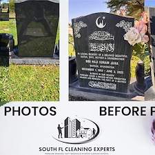 Hard-water-stain-removal-on-Granite-GravestoneHeadstone-located-at-Dorsey-E-Earl-Smith-Cemetery-Lake-Worth-FL-33461 0